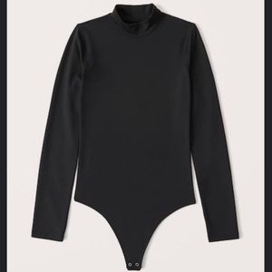 Abercrombie & Fitch Long-Sleeve Seamless Fabric Mockneck Bodysuit
